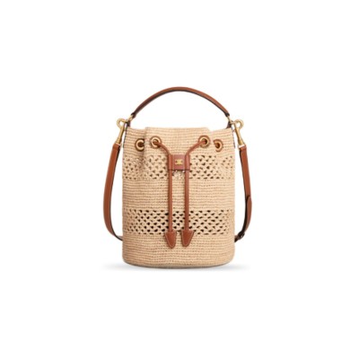 CELINE BUCKET BAG IN CLARA PLANT MATERIALS AND COWHIDE 117862FX8.04LU (25*23*20cm)